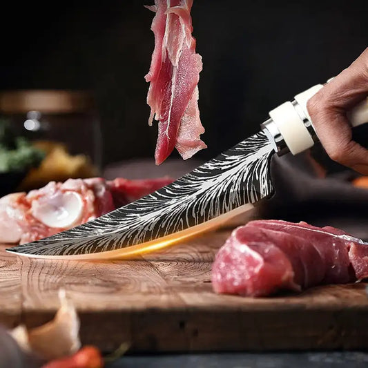 High-end sharp and curved blades with gift boxes, kitchen knives Damask textured fruit knives, and portable bone-picking knives
