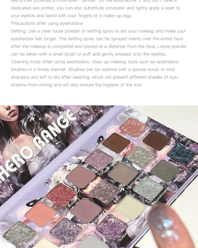 21-Color Chameleon Flashing Eyeshadow Palette Cold Moon Multi-functional Matte Shimmer Glitter Pigments Long-lasting Makeup