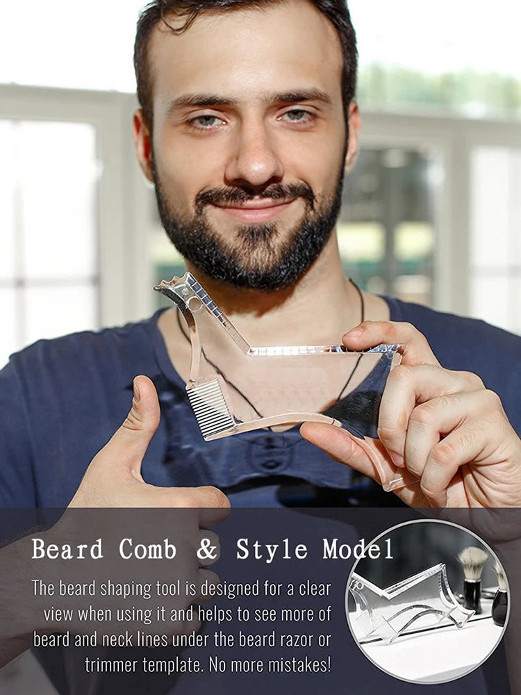 Beard Comb Sideburns Styling Comb Ribbon Brush Trimming Template Beard Styling Comb Makeup Comb Use With Beard Trimmer Or Razor