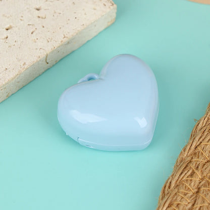 1Pcs Heart Shape Blush Empty Compact with Mirror, Keychain DIY Refillable Powder Case for Makeup