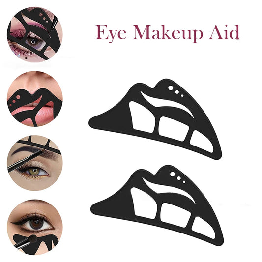5 in 1 Eyeshadow Stencil Silicone Eyeshadow Tool Reusable Eye Makeup Aid Stencils Eyeliner Template for Beginners Makeup Tool
