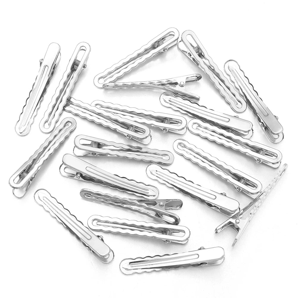 50pcs 6cm Candy Colored Hair Clips Women Girls Metal Hairpins Hollow Bangs Side Clip for Makeup Hair Styling Hairgrip Wholesale