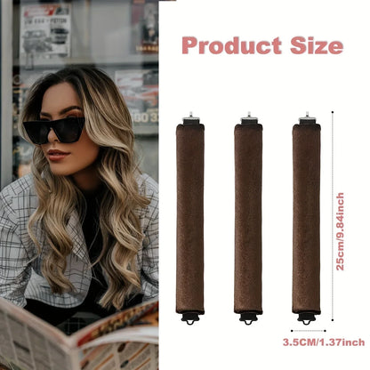 4 Hooks Rubber Curling Tool No Heat Curling iron Big Wave Curling tool Sleep Curling plus Silk scarf, holiday makeup, Christmas