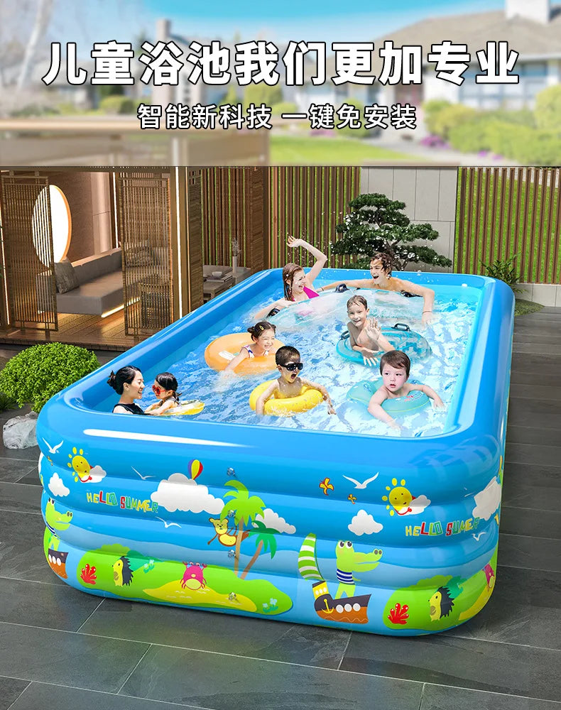 Large Foldable Inflatable Swimming Pool for Kids Adults Baby Family Indoor Outdoor Backyard Thickened Durable Summer Fun Pool