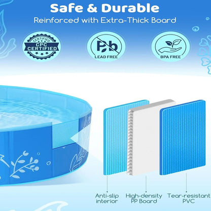 Kiddie Pool with Canopy 120x30cm Foldable Summer Water Play Toy  Children's sunshade swimming pool patio wading pool Baby Pool
