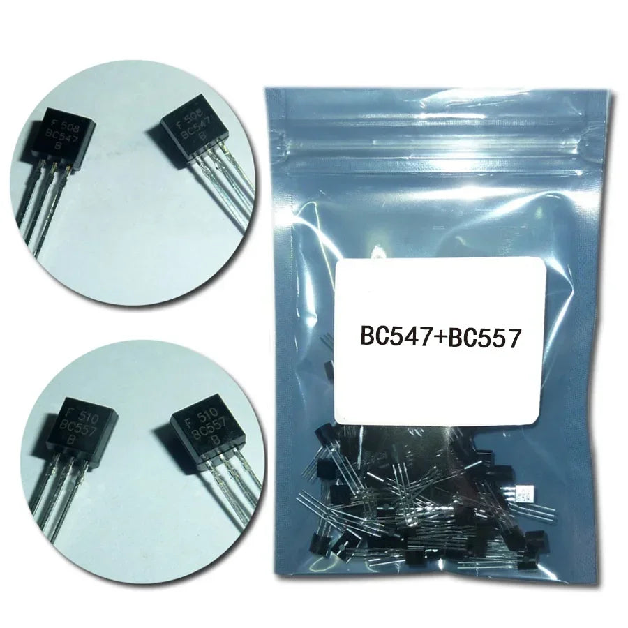 50PCS Transistors BC547 BC557 each 25pcs Transistor Kit bc557 bc547 Transistor NPN PNP DIY Electronic Kit