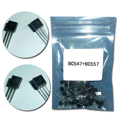 50PCS Transistors BC547 BC557 each 25pcs Transistor Kit bc557 bc547 Transistor NPN PNP DIY Electronic Kit