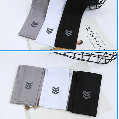 Summer Cooling Arm Covers Unisex None Slip Sunshade  Anti UV Running Arm Sleeves Breathable Ice Silk Quick Drying Arm Sleeves