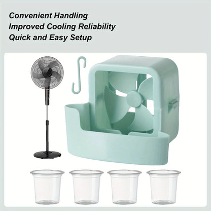 Zero-Power Portable Cooling Fan, Water Circulation Cooler with Hook Mount for Summer Heat Relief Outdoor Home Accessories