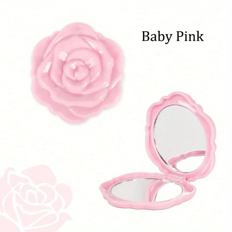 Portable and foldable rose flower makeup mirror,wedding party gifts,stylish mirrors for both women and girls.
