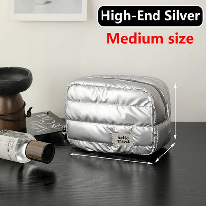 Puffy Makeup Water Proof Bag, Fashionable & Durable Fabric, large capacity makeup bag & Toiletry Storage Bag for Travel,