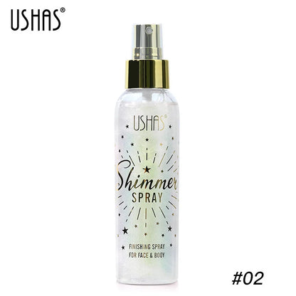 Liquid Highlight Spray Body Face Waterproof Shimmer High Gloss Illuminator Glitter Bronzer Longlasting Brightens Makeup