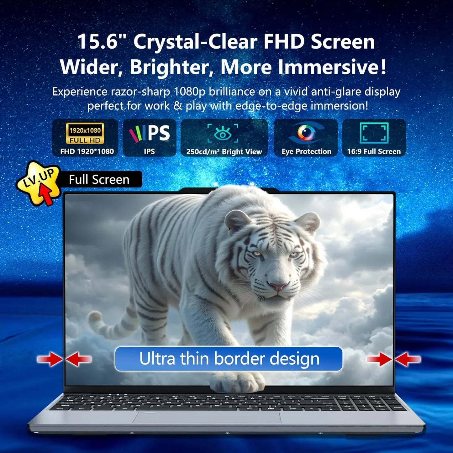15.6 Inch 4K HD Ultra Thin Laptop, 2026 LENO Intel Core i9-9900, Windows 11, 16GB RAM 1TB SSD, Portable Gaming Business Notebook