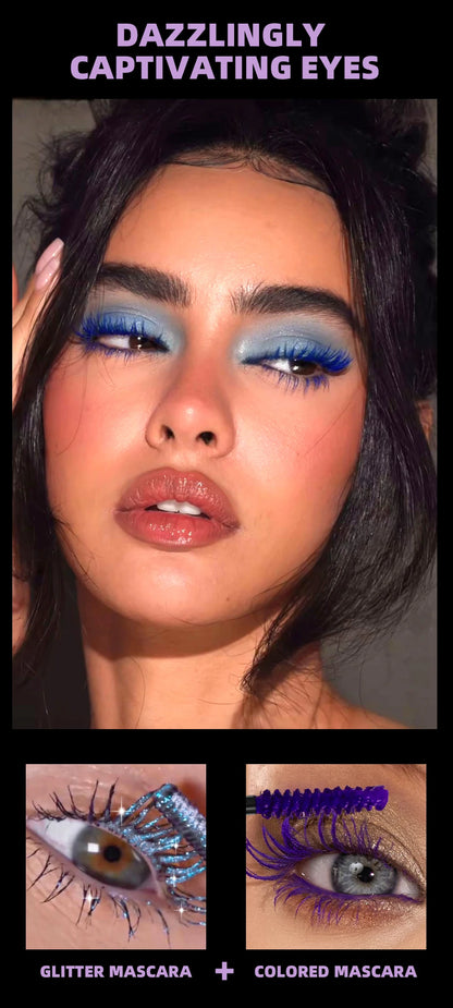 Double Head 2 IN 1 Mascara Silk Fiber Lash Mascara Volume Waterproof Lasting Non-Smudging Thick Thin Curling Mascara Eyes Makeup
