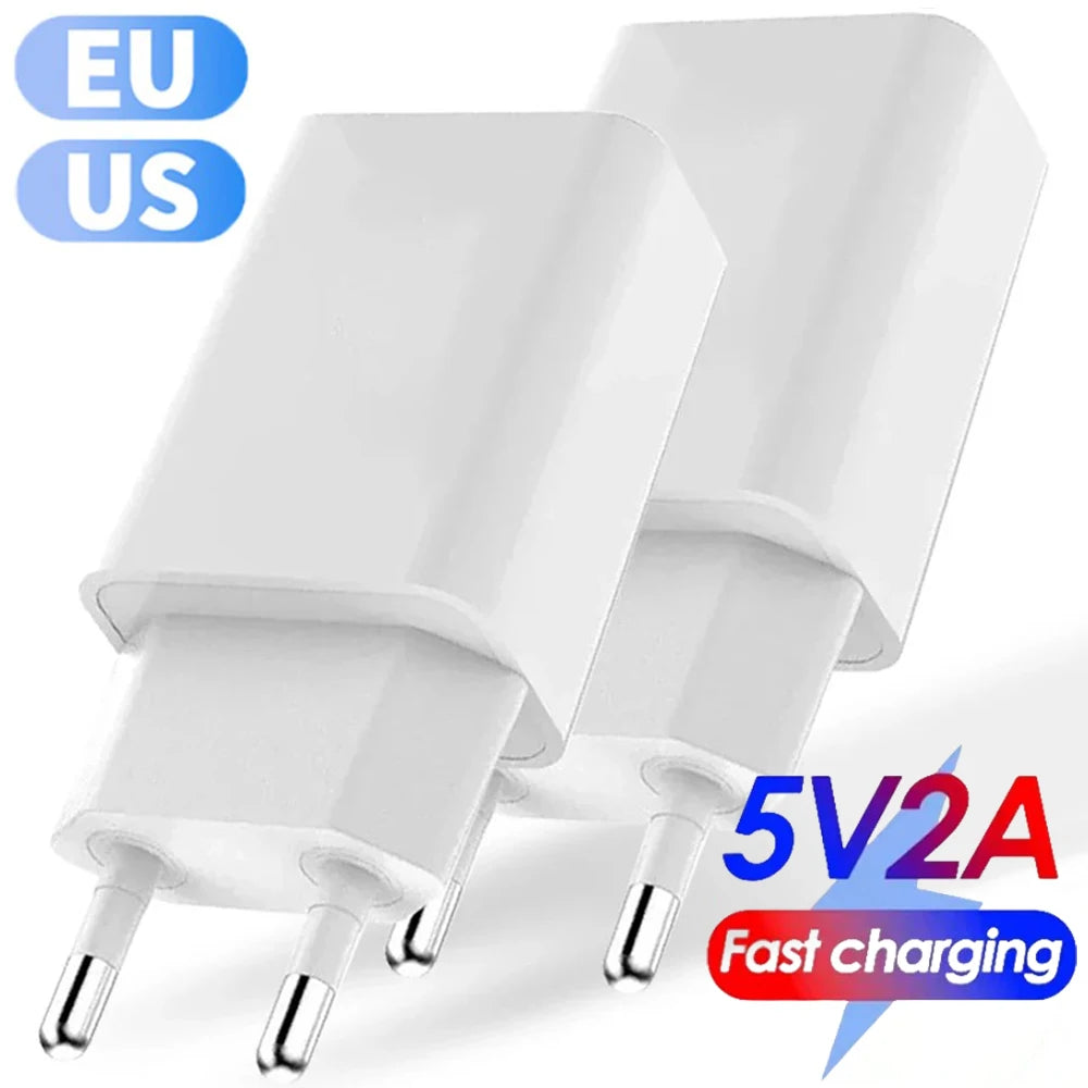 5V 2A QC3.0 Quick Charging Mobile Phone Chargers USB High-speed Wall Charger Adapter for iPhone Samsung Xiaomi EU/US Plug