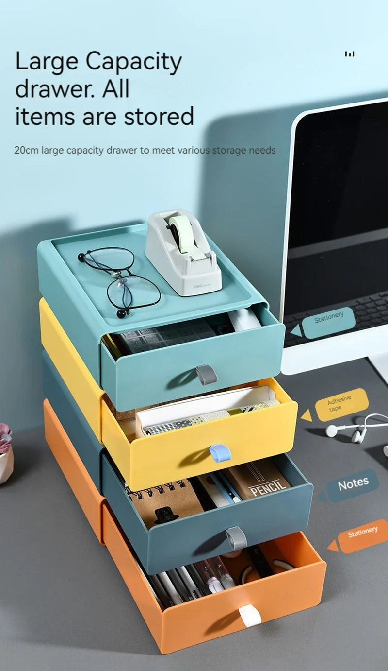 Plastic Storage Box Drawer Style Desktop Storage Box Storage Box Office Desk Shelf  Drawers Storage Box Makeup Organizer Storage