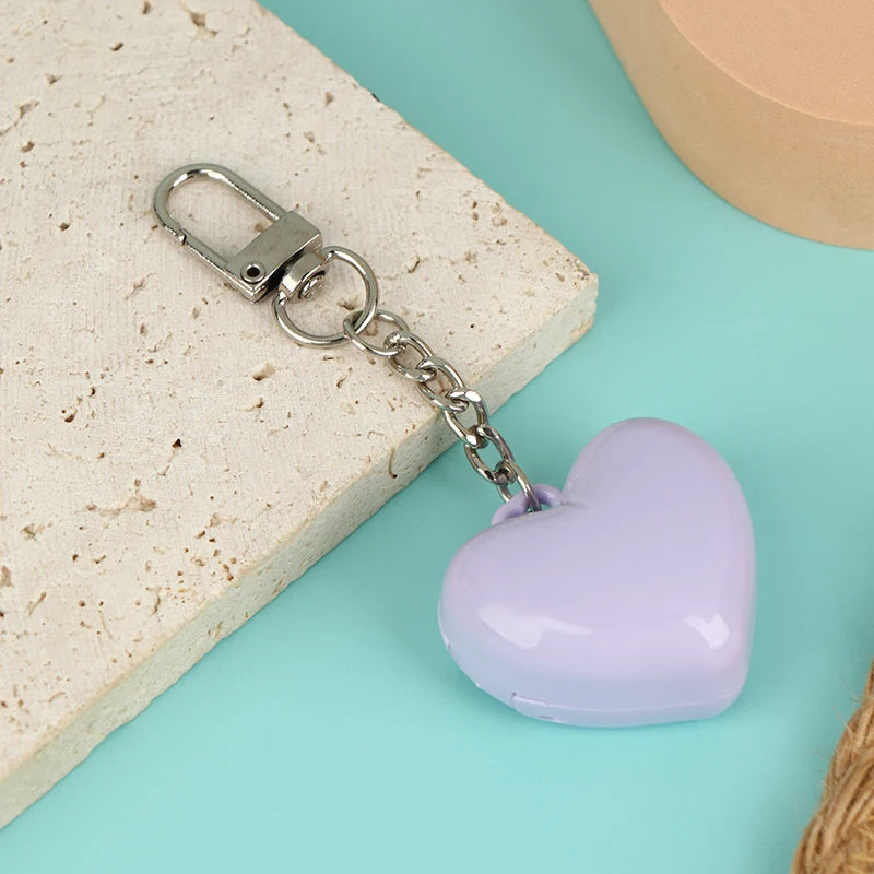 1Pcs Heart Shape Blush Empty Compact with Mirror, Keychain DIY Refillable Powder Case for Makeup