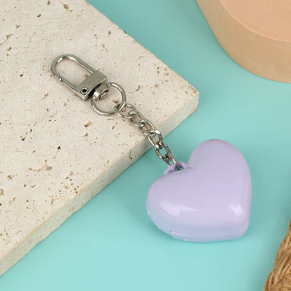 1Pcs Heart Shape Blush Empty Compact with Mirror, Keychain DIY Refillable Powder Case for Makeup