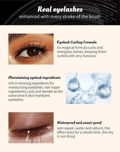 QIC High-heeled Shoes Mascara 3D Fiber Mascara, Long Black Volumizing Eyelash Extension, Waterproof Eye Makeup Tool