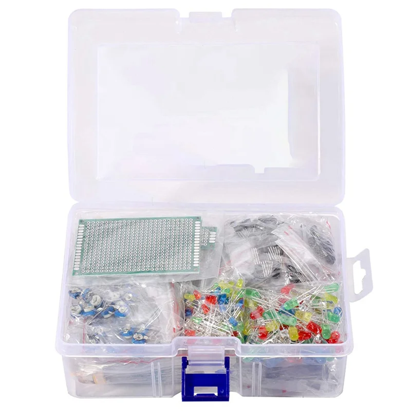 -A89Z 1818PCS DIY Electronics Components Kit Assortment Resistors LED Triode Capacitors Diodes PCB Potentiometer Resistanc