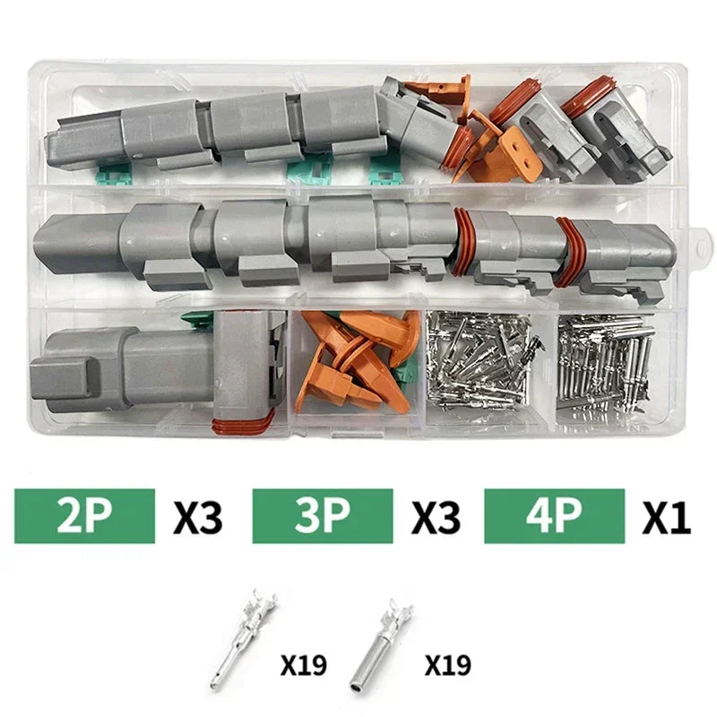 Boxed Deutsch Type DT Connector Kit Waterproof Wire DT Series Connector Set Box DT06/DT04 2/3/4/6/8/12 Pins Sealed Plug