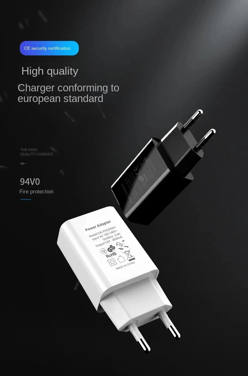 EU plug 5V 2A Single USB Universal Mobile Phone Chargers Travel Power Charger Adapter GS/CE Charger for Samsung iphone Xiaomi