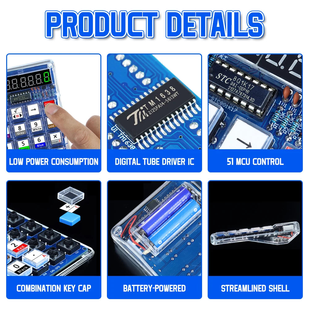 DIY Electronic Kits LED Digital Tube Calculators 51 Microcontroller Control Resistance Conversion DIY Soldering Projects