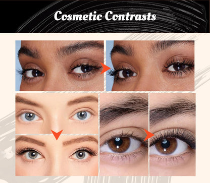 QIC High-heeled Shoes Mascara 3D Fiber Mascara, Long Black Volumizing Eyelash Extension, Waterproof Eye Makeup Tool