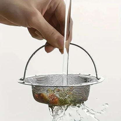 1pc Kitchen Sink Strainer W/Handle, RV Kitchen Sink, Sink Waste Strainer, Stainless Steel Sink Dishwasher Hopper, Restaurant Sin