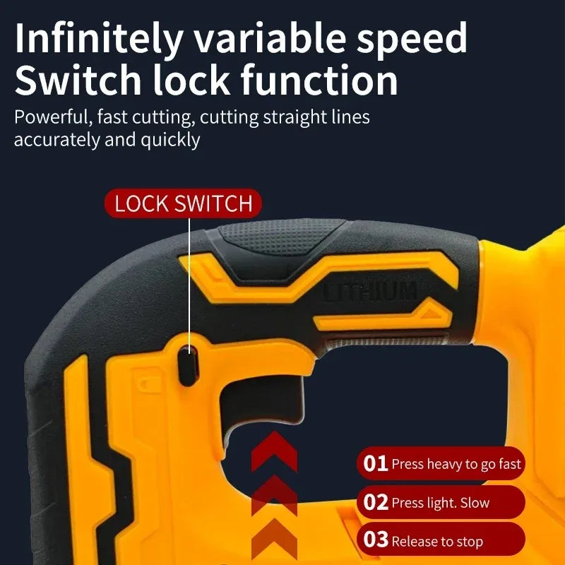 Dewalt 3000RPM Brushless Curve Saw Cordless Electric Jig Saw Portable Multifunction Adjustable Woodworking Power Tool