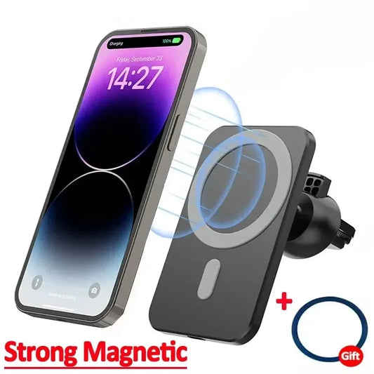 Magnetic Car Wireless Charger For iPhone 17 16 15 14 13 12 Pro Max Mini Car Phone Holder Stand Mount Fast Charging Station