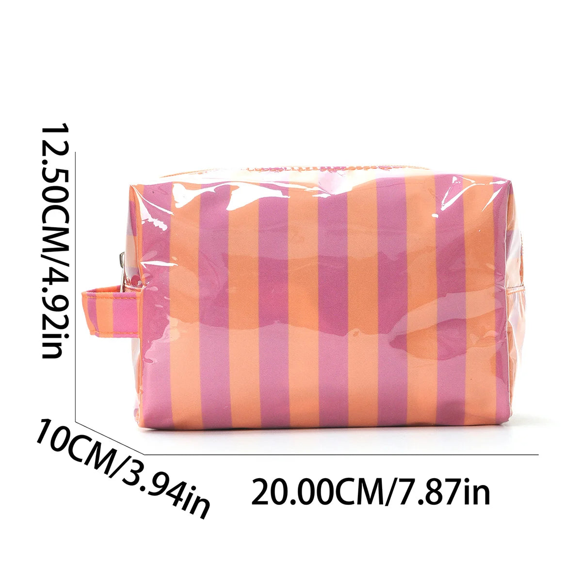 Striped Toiletry Bag Women's Travel Cosmetic Storage Bag Portable Casual Makeup Organizer for Business Trip