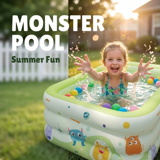 Kids Baby Inflatable Swimming Pool, 3 Layers Thickened 1.5m Large Pool for Indoor Outdoor Household Play