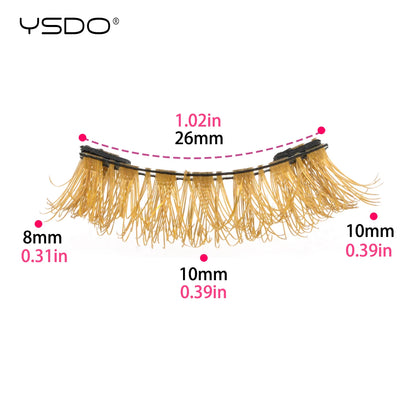 YSDO Colored Magnetic Eyelashes Natural Faux 3D Mink Lashes Reusable Makeup Party Cosplay Shiny Colorful Magnet False Lashes