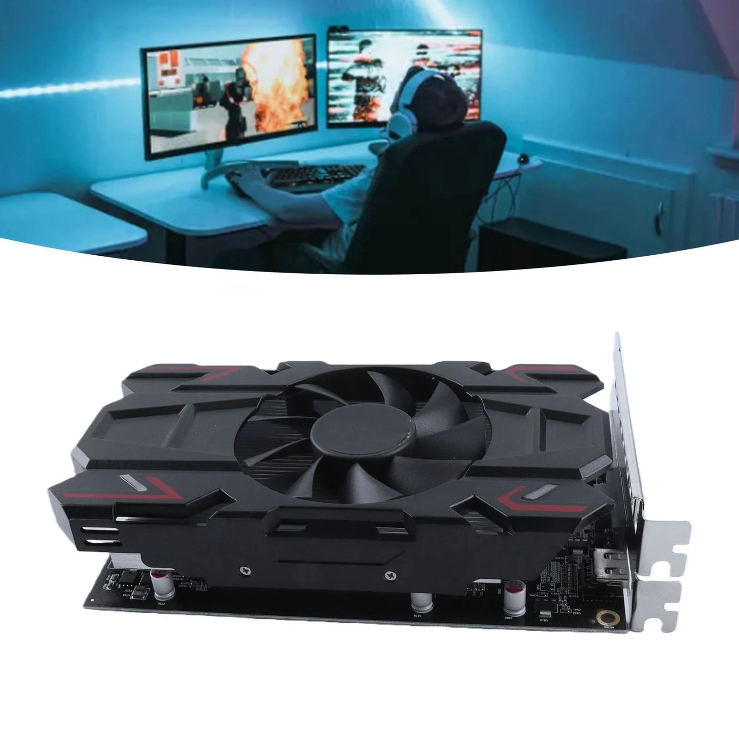 Portable Gaming Graphics Card HD6770 4GB DDR5 128bit HD Multimedia Interface DVI Displayport Interface Desktop Gaming Video Card