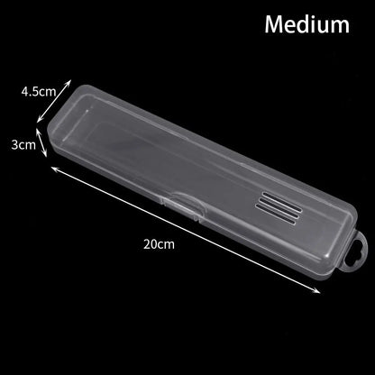 1Pcs Eyebrow Pencil Tableware Chopsticks Makeup Brush Storage Box Transparent Portable Plastic Box Organizer Multifunctional