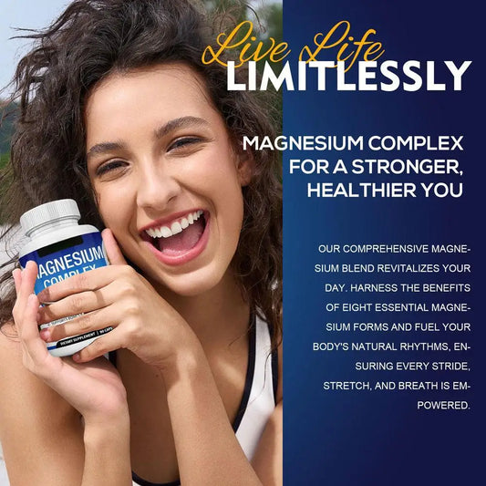 Magnesium Composite Capsules 1000mg Support Muscle Relaxation Relieve Stress Bone Health Dietary Supplement Health Care