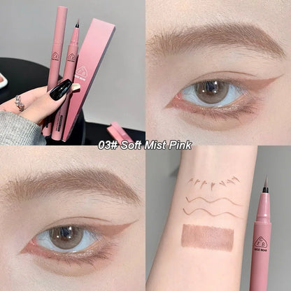 Waterproof Quick Dry Liquid Eyeliner Pen Ultra-fine Matte Black Brown Lasting Lying Silkworm Eyeliner Pencil Natural Eyes Makeup