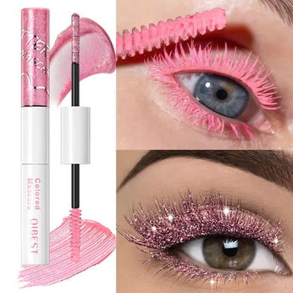 Double Head 2 IN 1 Mascara Silk Fiber Lash Mascara Volume Waterproof Lasting Non-Smudging Thick Thin Curling Mascara Eyes Makeup
