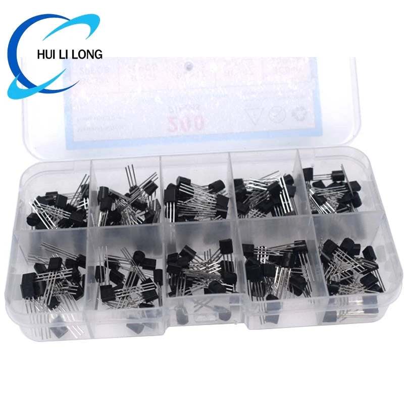 200Pcs Transistor Assortment PNP NPN TO-92 Transistor Kit Assortment Box BC327 BC337 BC517 BC547 BC548 BC549 BC550 BC556 BC557