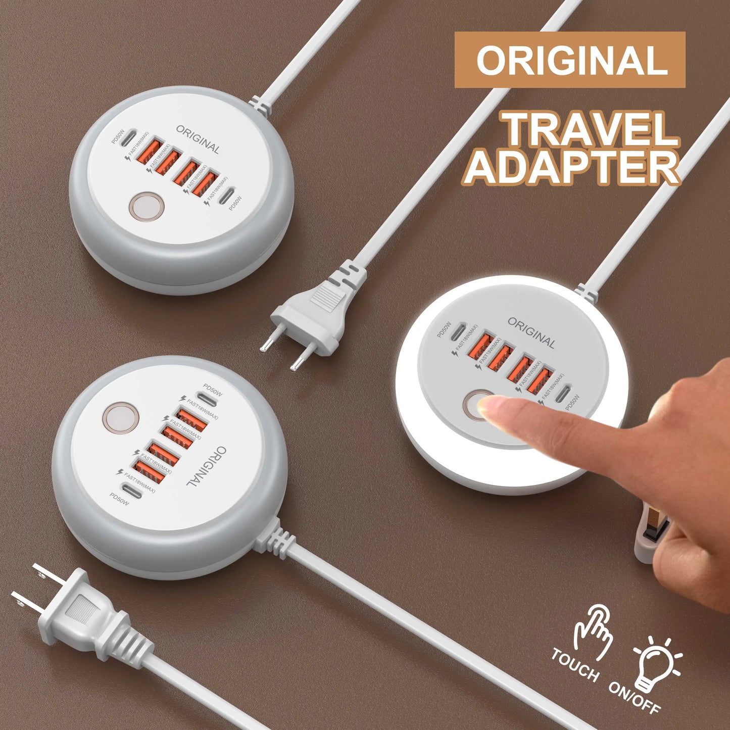 50W USB Mobile Phone Charger Multi Ports Power Strip Socket Type C Fast Charging Wall Charger Wall Adapter For iPhone Xiaomi