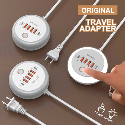 50W USB Mobile Phone Charger Multi Ports Power Strip Socket Type C Fast Charging Wall Charger Wall Adapter For iPhone Xiaomi