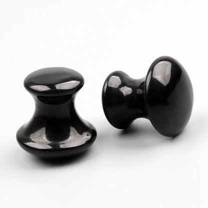 Obsidian Mushroom Face Care Massager Natural Crystal Gua Sha Tool Massage Head Eye Skincare Scraper Wrinkle Beauty Products