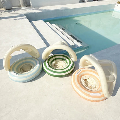 Baby Swimming Ring Inflatable Swim Ring with Detachable Sunshade Toddlers Pool Float Beach Water  for Summer Pool Party