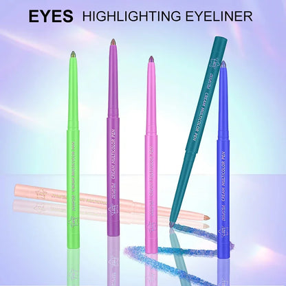 Pearlescent Aurora Purple Eyeliner Pen Chameleon Metallic Eye Liner Shiny Eyeshadow Lying Silkworm Green Blue Makeup Pigment