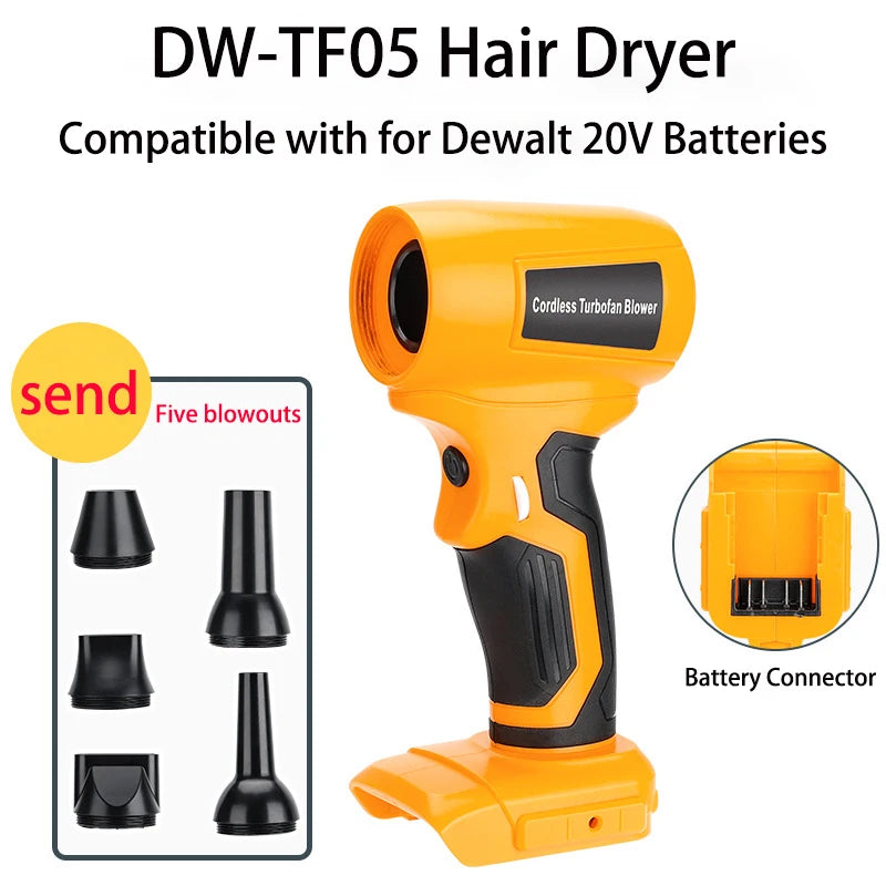 Power Tools Accessories Brushless Electric Turbo Jet Gun for Dewalt 20V Batteries Handheld Fan Computer Keyboard Cleaning Tools