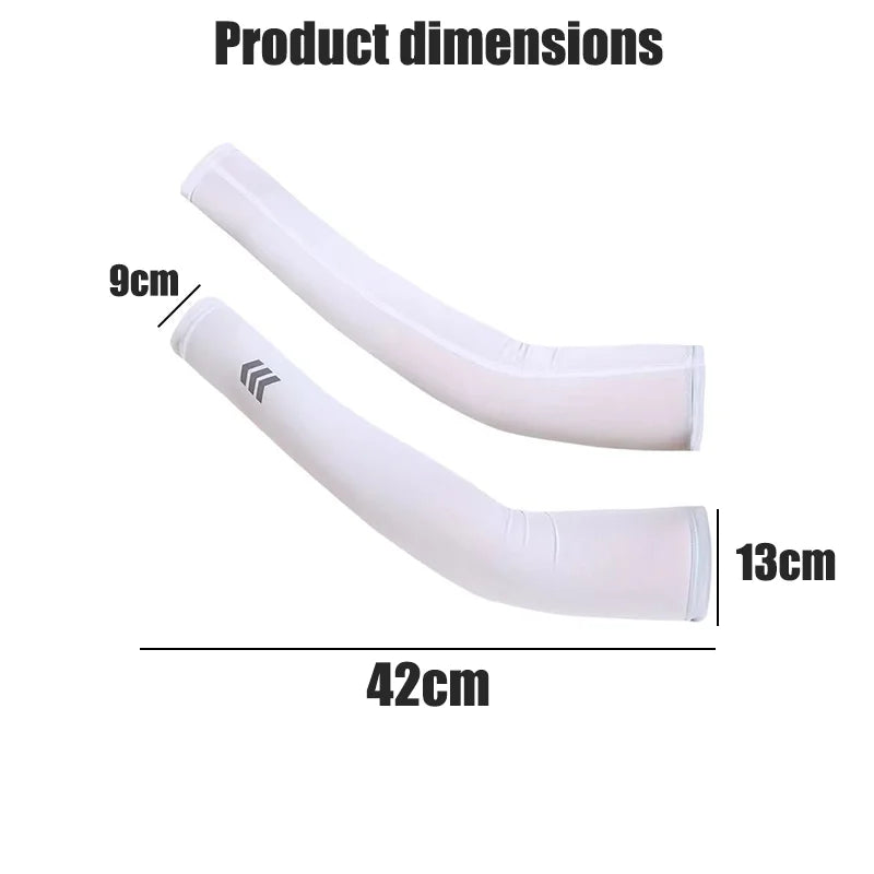 Summer Cooling Arm Covers Unisex None Slip Sunshade  Anti UV Running Arm Sleeves Breathable Ice Silk Quick Drying Arm Sleeves