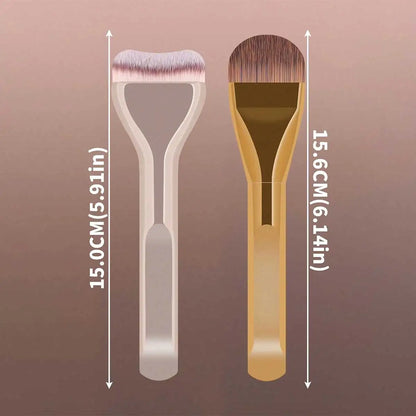 MAANGE 2pcs Foundation Makeup Brushes Set Ultra Thin Top Mask Brush For Liquid Cream Cosmetics Blending Beauty Tool Premium Gift