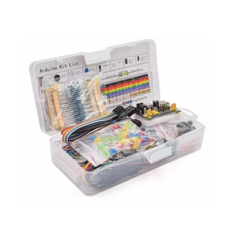 DIY Electronics Components Kit Project Starter Electronic DIY Kit with 830 Tie-points Breadboard for Arduino R3 with Box