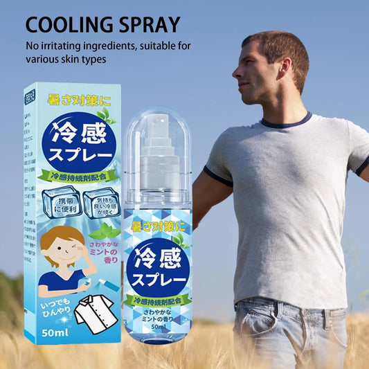 Portable 50ML Summer Cool Spray Peppermint Hydrating Summer Cooling Spray Longlasting Hydrating Cool Spray Instant Cooling Spray